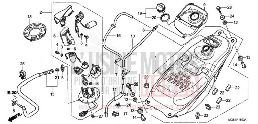 RESERVOIR A CARBURANT/POMPE A CARBURANT NC700SDD de 2013